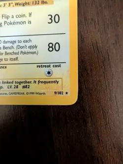 Magneton Base Set Unlimited 9/102 Holo Rare Card Pokemon MP (Minor Crease Pic 7) - Image 5