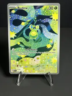Pokemon TCG Budew Illustration Rare Ascended Heroes Card 221/217 - PACK FRESH NM - Image 1