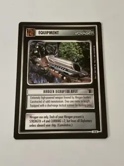 Star Trek CCG Equipment Hirogen Disruptor Rifle Black Boarder Voyager Card - Image 1