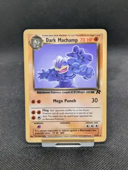 Team Rocket Dark Machamp 27/82 Non Holo Rare Pokemon Card WOTC Played - Image 1