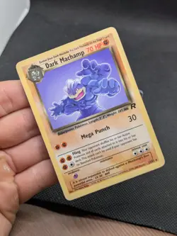 Team Rocket Dark Machamp 27/82 Non Holo Rare Pokemon Card WOTC Played - Image 2
