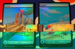 Island 0279 & 0280 Set Foil Marvel Super Heroes Magic the Gathering - Image 1