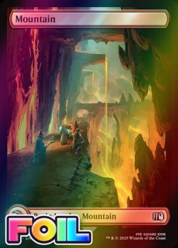 x1 Mountain FOIL FIN Final Fantasy MTG 305 FULL ART BASIC LAND M/NM 1x - Image 1