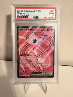 2023 POKEMON MEW EN-151 ULTRA RARE #193 MEW EX PSA 9 - Image 1