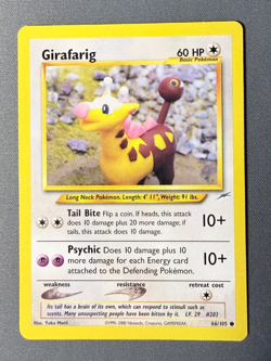 Girafarig 66/105 Neo Destiny Pokemon TCG Card * LP * - Image 1