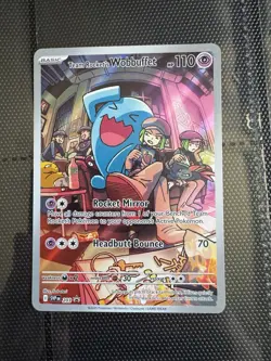 Pokemon TCG Team Rockets Wobbuffet 203 Destined Rivals ETB Promo - Image 1