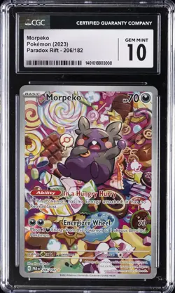 2023 POKEMON PARADOX RIFT #206 MORPEKO CGC 10 GEM MINT - Image 1
