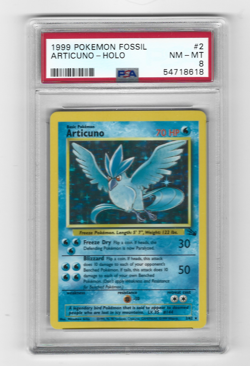 1999 Pokemon Fossil Articuno Rare Holo #2 NM-MT PSA 8 English - Image 1