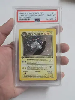Pokemon Team Rocket 1st Edition Dark Magneton 11/82 PSA 8 - Image 1