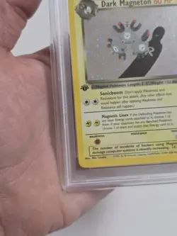 Pokemon Team Rocket 1st Edition Dark Magneton 11/82 PSA 8 - Image 5