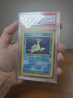 1999 Pokemon Fossil Unlimited Lapras Holo #10 PSA 8 NM-MT - Image 1