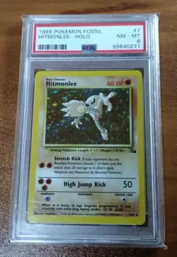 Hitmonlee - Pokemon Fossil #7/62 PSA 8 - Image 1