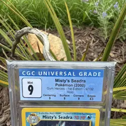 CGC Blue Label 9 1st Edition Misty's Seadra Holo 2000 Pokemon Gym Heroes 9/132 - Image 2