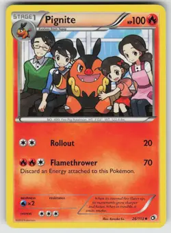 Pignite 26/113 Uncommon Legendary Treasures Pokemon Lightly Played - Image 1