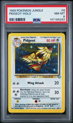 1999 POKEMON JUNGLE #8 PIDGEOT-HOLO PSA 8 - Image 1