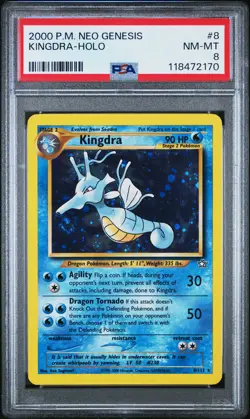 2000 POKEMON NEO GENESIS #8 KINGDRA-HOLO PSA 8 - Image 1