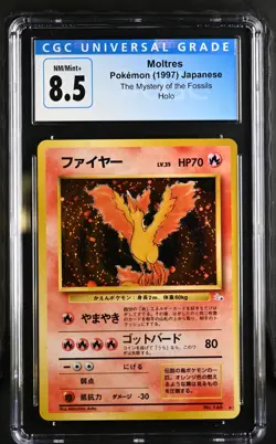 CGC 8.5 Pokemon TCG 1997 The Mystery of the Fossils # Moltres - Image 1