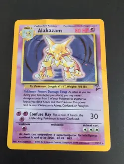 Pokemon Alakazam Base Set 2 Holo Rare 1/130 1999-2000 DMG - Image 1