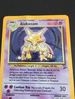 Pokemon Alakazam Base Set 2 Holo Rare 1/130 1999-2000 DMG - Image 2