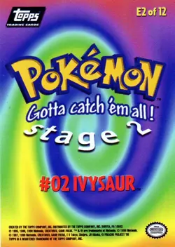 Pokemon Ivysaur Card Holo Foil E2 of 12 The First Movie Evolution Stage 2 Rare - Image 2