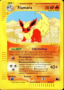 Flamara / Flareon - 8/144 Skyridge - Reverse Holo DE NM Pokemon - Image 1