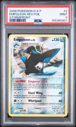 2008 Pokemon Diamond & Pearl Stormfront Empoleon Reverse Holo #2 PSA 9 - Image 1