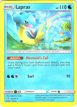 Lapras 36/236 Unified Minds Pokemon NM MISCUT - Image 1