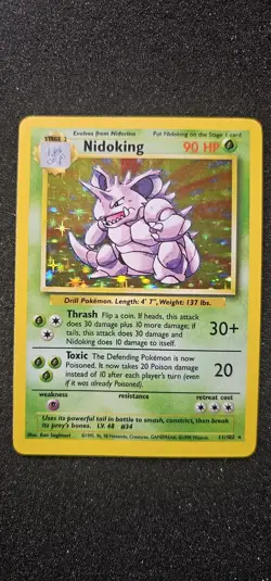 Pokemon TCG Nidoking Base Set Holo Unlimited Rare Card 11/102 NM Condition - Image 1