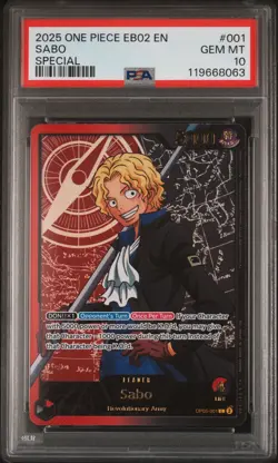 PSA 10 EB02 SP Sabo Leader Gold Text One Piece Card Game - 1 Out Of 7!! - Image 3
