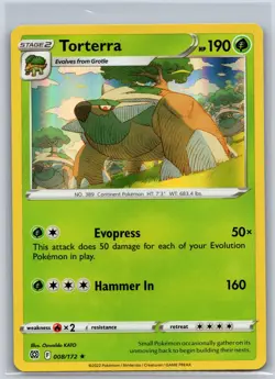 Torterra 008/172 Holo Rare Brilliant Stars Pokemon Holo NM/M - Image 1