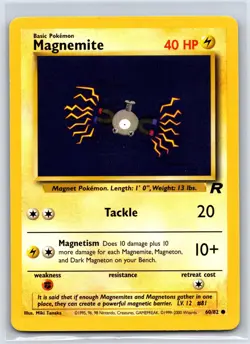 Magnemite 60/82 Common Team Rocket Pokemon Unlimited NM/M 513f-44 - Image 1