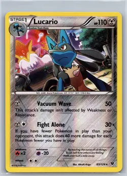 Lucario 63/124 Holo Rare Fates Collide Pokemon Reverse Holo NM/M 621-47 - Image 1