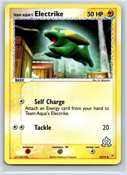 Team Aqua's Electrike 53/95 Team Magma vs Team Aqua Pokemon Reverse Holo NM - Image 1