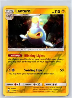 Lanturn 72/236 Rare Cosmic Eclipse Pokemon Reverse Holo NM/M 605b-63 - Image 1