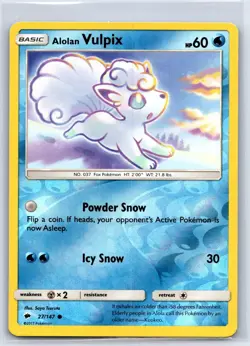 Alolan Vulpix 27/147 Common Burning Shadows Pokemon Reverse Holo NM/M 609c-38 - Image 1