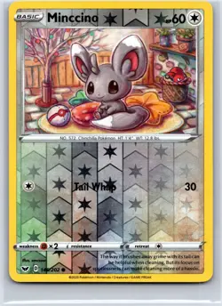 Minccino 146/202 Common Sword & Shield Pokemon Reverse Holo NM/M 618-50 - Image 1