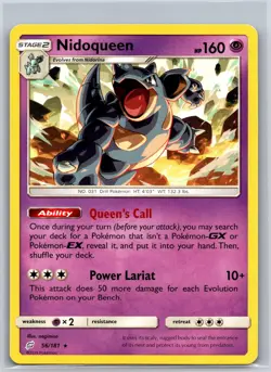 Nidoqueen 56/181 Rare Team Up Pokemon NM/M 619d-45 - Image 1