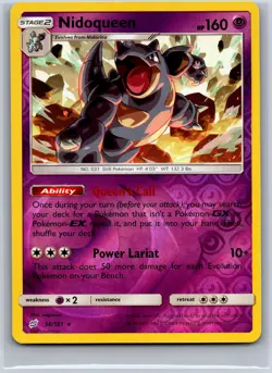 Nidoqueen 56/181 Rare Team Up Pokemon Reverse Holo NM/M 620b-34 - Image 1