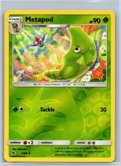 Metapod 2/68 Uncommon Hidden Fates Pokemon Reverse Holo NM/M 622c-27 - Image 1