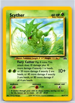 Scyther 46/75 Uncommon Neo Discovery Pokemon Unlimited NM/M 526c-10 - Image 1