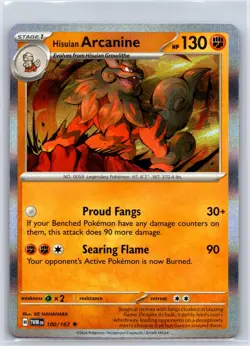 Hisuian Arcanine 100/167 Rare Twilight Masquerade Pokemon Holo NM/M 603b-7 - Image 1