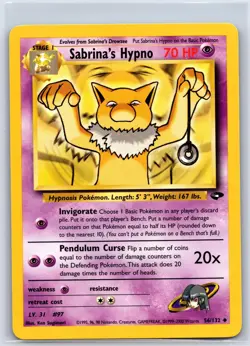Sabrina's Hypno 56/132 Uncommon Gym Challenge Pokemon Unlimited NM/M 610d-22 - Image 1