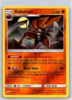 Kabutops 78/181 Rare Team Up Pokemon Reverse Holo NM/M 617-25 - Image 1