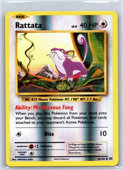 Rattata 66/108 Common Evolutions Pokemon Reverse Holo NM/M 619b-18 - Image 1