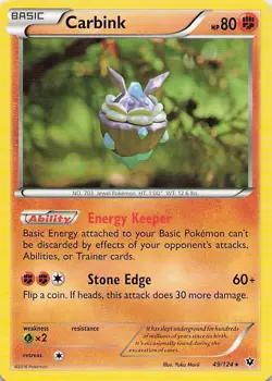 Carbink - (Artist Yuka Morii) 49/124 Rare 2016 Fates Collide Pokemon NM - Image 1