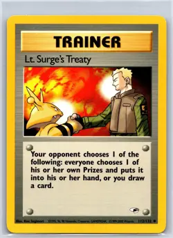 Lt. Surge's Treaty 112/132 Uncommon Gym Heroes Pokemon Unlimited NM/M 611-22 - Image 1