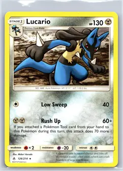 Lucario (SM Unbroken Bonds) 126/214 Rare Deck Exclusives Pokemon NM/M 618c-40 - Image 1