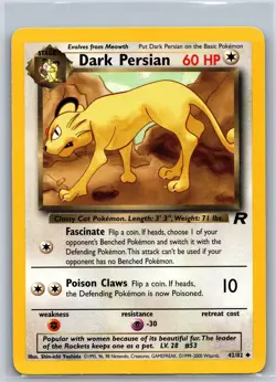 Dark Persian 42/82 Uncommon Team Rocket Pokemon Unlimited NM/M 621-6 - Image 1