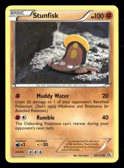 Stunfisk 83/113 Uncommon Legendary Treasures Pokemon Lightly Played - Image 1