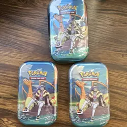 Pokemon Crown Zenith Mini Tin lot of 3 Charizard & Leon 2023 - Image 1